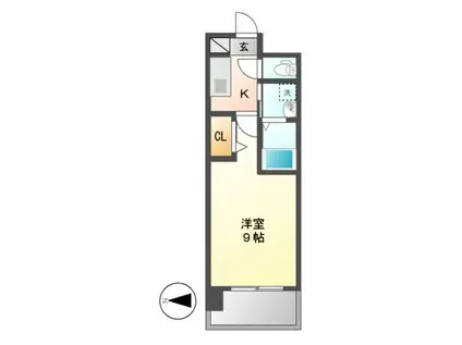 パルティール浅間町(1K/11階)の間取り写真