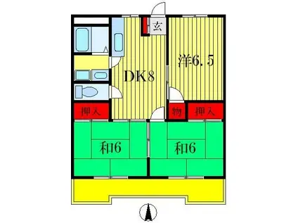 メゾンプリマベラII(3DK/3階)の間取り写真