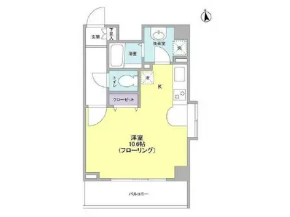 リバーレ秋葉原(ワンルーム/9階)の間取り写真