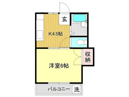 第3明石コーポ(1DK/2階)の間取り写真