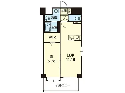 MON REVE新大江(1LDK/3階)の間取り写真