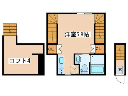 クリア町田(ワンルーム/2階)の間取り写真