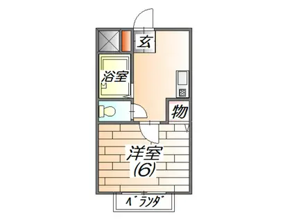 神戸電鉄三田線 横山駅(兵庫) 徒歩8分 2階建 築27年(1K/2階)の間取り写真