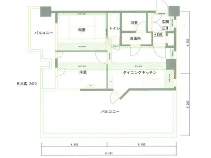 北鎌倉ガーデン(2DK/3階)の間取り写真