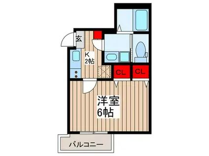 ROBOT HOME 東所沢(1K/3階)の間取り写真