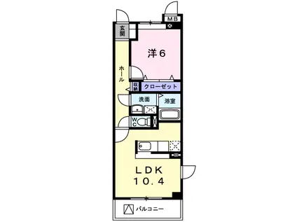 ローレル(1LDK/3階)の間取り写真