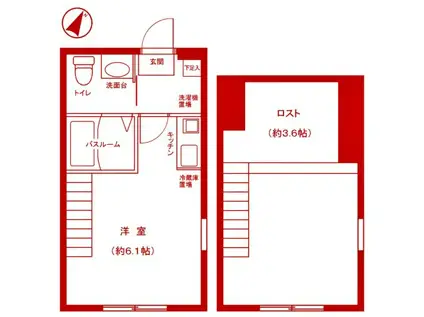 ラ・シレーヌ(ワンルーム/1階)の間取り写真