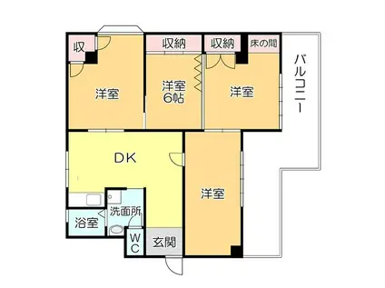 廣田ビル(4DK/4階)の間取り写真