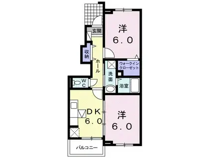 サニーヒル(2DK/1階)の間取り写真