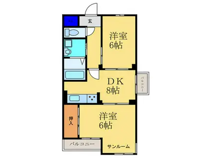 メゾン西寿(2DK/3階)の間取り写真