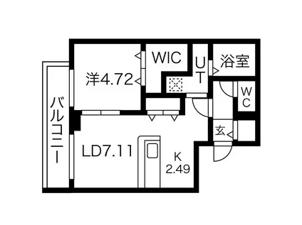 カレラ平岸(1LDK/3階)の間取り写真