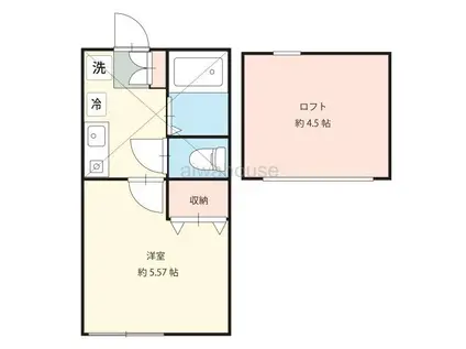 ウィスタリア(1K/1階)の間取り写真