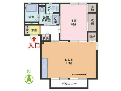 ラ・ベルージュ(2DK/2階)の間取り写真