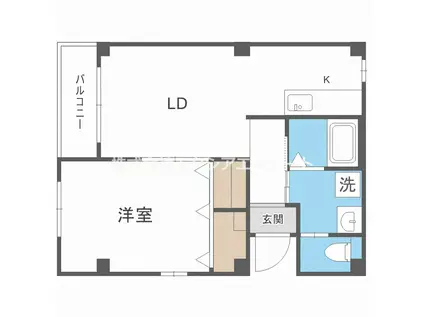 グランプログレス福島(1LDK/1階)の間取り写真