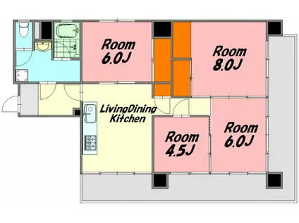 ダイアパレス平和公園中島(4LDK/3階)の間取り写真