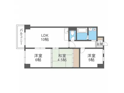 アルファヒル麻生(3LDK/10階)の間取り写真