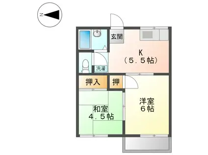 エクセル白壁(2K/2階)の間取り写真