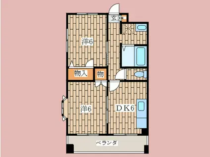 アイランドハイム(2DK/3階)の間取り写真