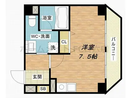 ドマーニ森ノ宮(ワンルーム/8階)の間取り写真