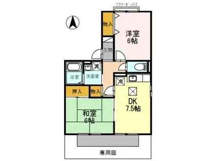 カーサリンピオ A棟(2LDK/1階)の間取り写真