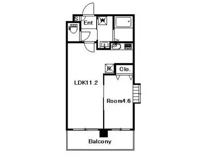 SGB浜町(1LDK/3階)の間取り写真