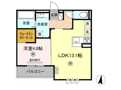 CIEL翠(1LDK/1階)の間取り写真