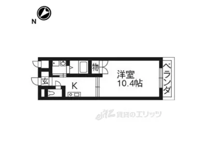 グランディア 上桂(1K/2階)の間取り写真