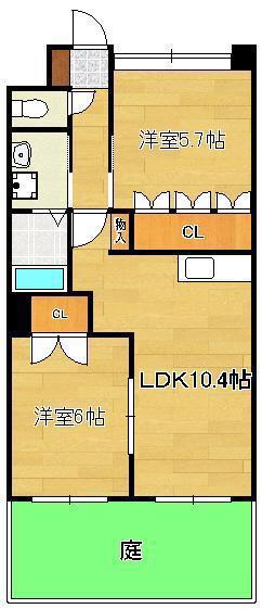 さくら館(2LDK/1階)の間取り写真