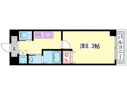 グロリアス(1K/1階)の間取り写真