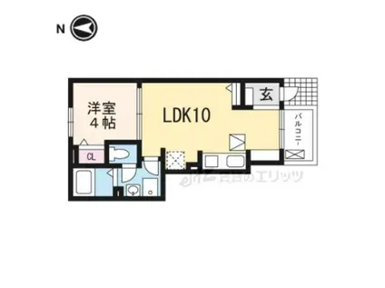 TIFFANY 1ST(1LDK/1階)の間取り写真