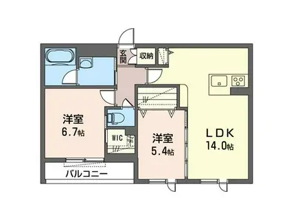 ヴィオラ トレ ルチア(2LDK/2階)の間取り写真
