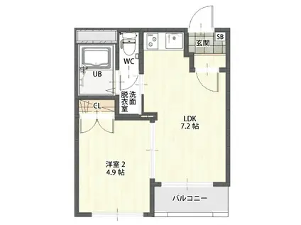 リバーハウスアーバンコート(1LDK/2階)の間取り写真