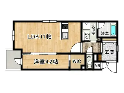 ラ・コルダ中井(1LDK/1階)の間取り写真