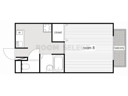 リバーサイド名塚(1K/1階)の間取り写真