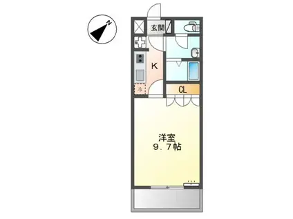 メゾン・プロスパー(1K/2階)の間取り写真