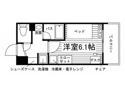 N-STAGE八王子大塚学生会館(ワンルーム/5階)の間取り写真