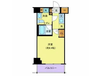 プレール・ドゥーク潮見(1K/7階)の間取り写真