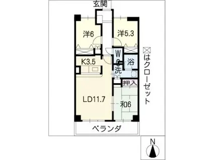 LA T RRE(3LDK/2階)の間取り写真