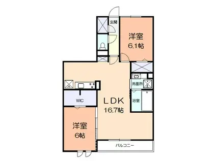 ル ヴァン ド アヴェニール(2LDK/3階)の間取り写真