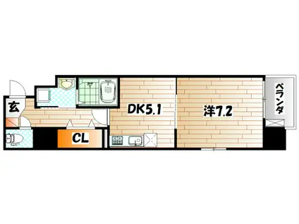 ベーシック・グローブ(1DK/1階)の間取り写真