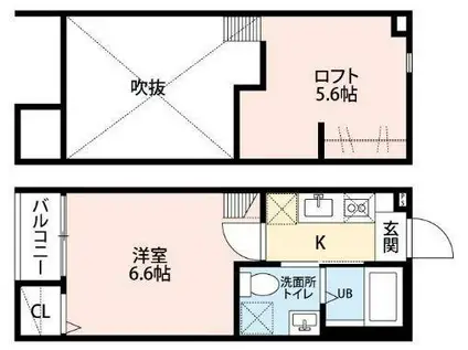 スペリアージュ(1K/2階)の間取り写真