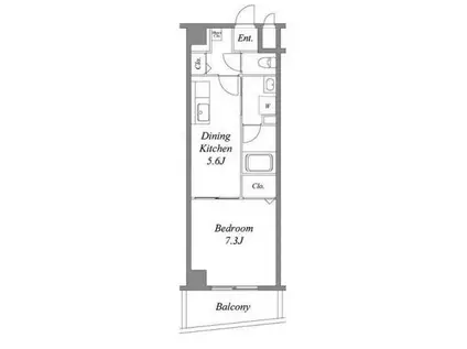 ハイグレード椿(1DK/2階)の間取り写真
