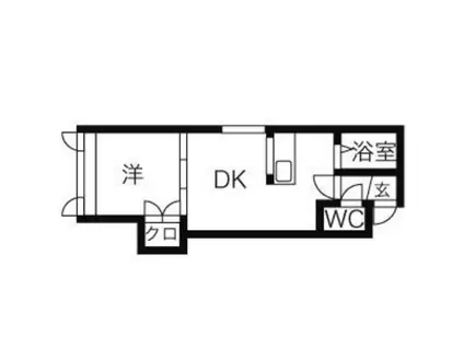 パルク平岸(1DK/2階)の間取り写真