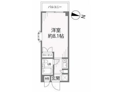 第5メタルメゾン(1K/2階)の間取り写真
