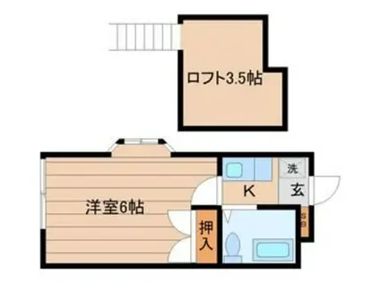 サントラコート南光台(1K/1階)の間取り写真