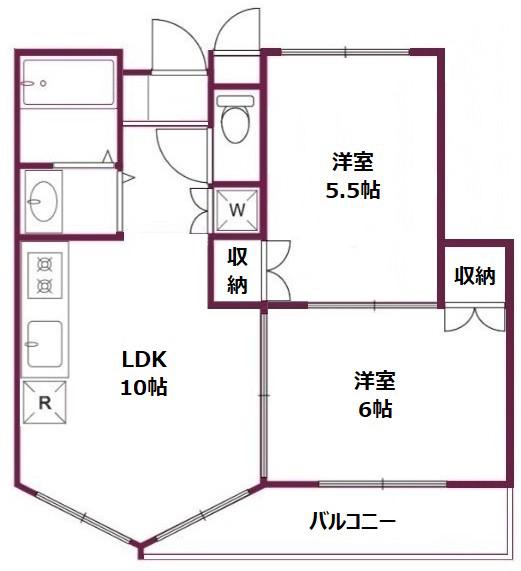 ヴィラ大泉(2LDK/3階)の間取り写真