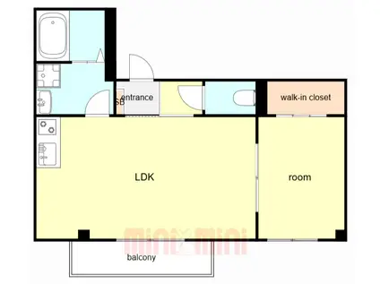 神戸花隈町(1LDK/1階)の間取り写真