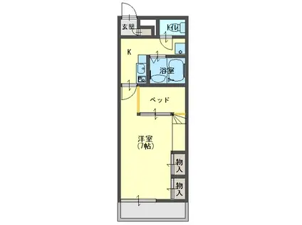 ピコ上安久(1K/1階)の間取り写真