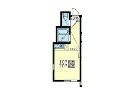 ユナイトNOBAヘーゼルナッツ(ワンルーム/1階)の間取り写真