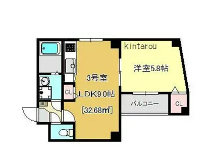 PEAR RESIDENCE MINATO(1LDK/7階)の間取り写真